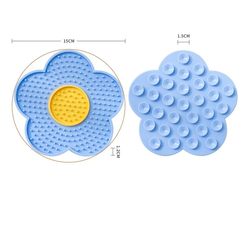 Cute Flower Lick Mat Slow Feeding Pad with Suction Cups