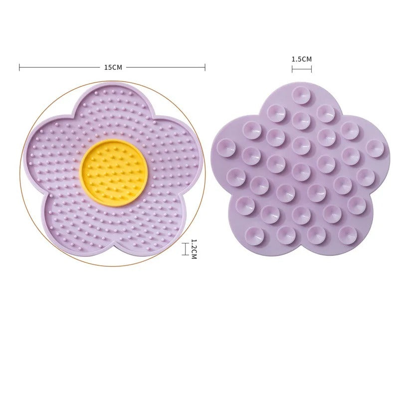 Cute Flower Lick Mat Slow Feeding Pad with Suction Cups